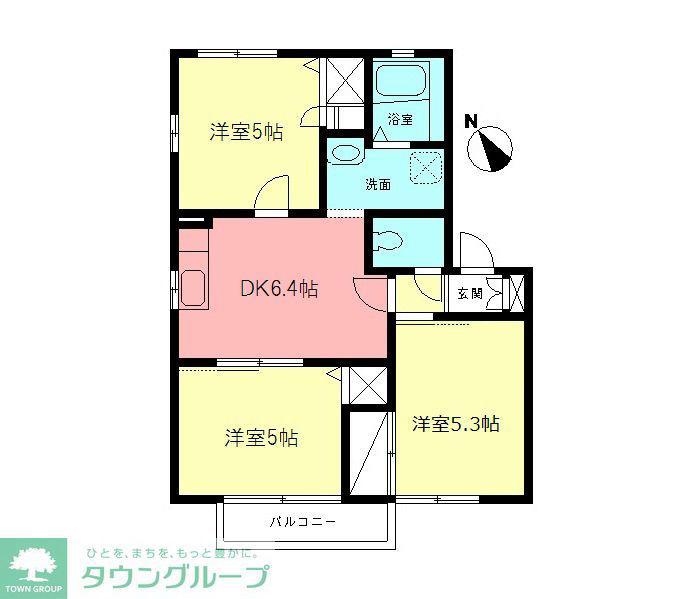 エステート小藤I(3DK/1階)の間取り写真