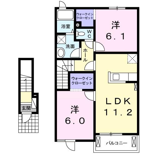 ベラルーナ(2LDK/2階)の間取り写真