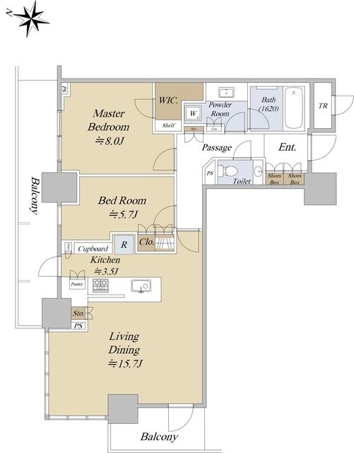 パークタワー西新宿(2LDK/25階)の間取り写真