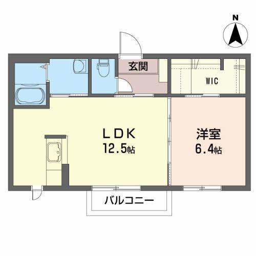 ピュア フラッツ(1LDK/2階)の間取り写真