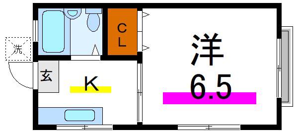 第5佐々木ハイツ(1K/1階)の間取り写真