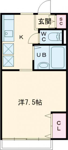 リロハイツ(1K/1階)の間取り写真