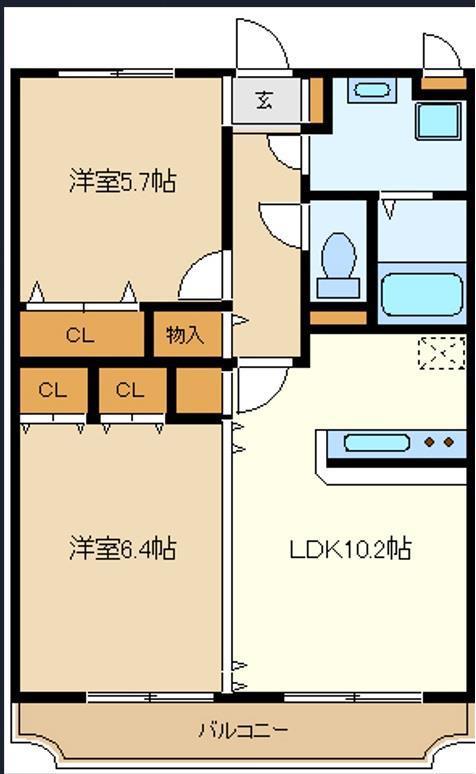 マンションSTELLA(2LDK/3階)の間取り写真