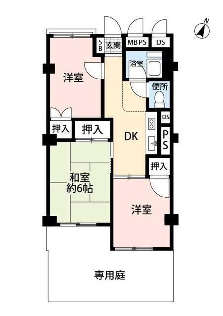 ニックハイム行徳第1(3DK/1階)の間取り写真