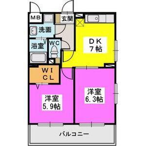 シエラハウス(2LDK/3階)の間取り写真