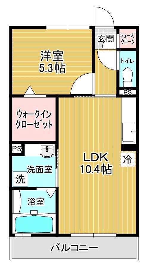 ラヴィショーA館(1LDK/2階)の間取り写真