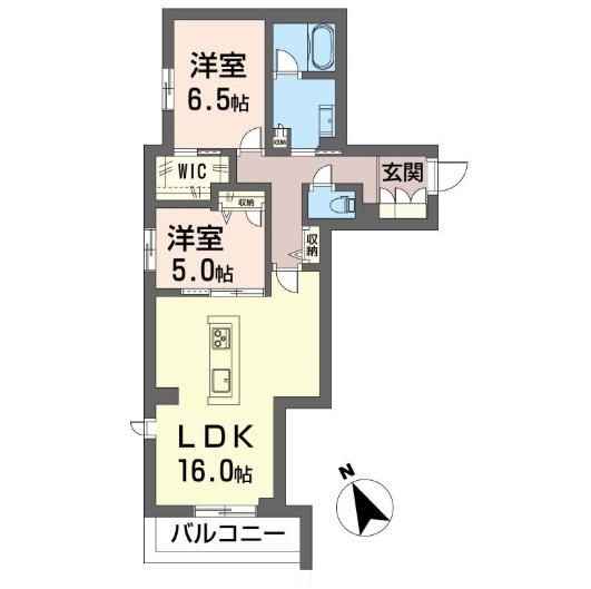 FAM橋本(2LDK/2階)の間取り写真