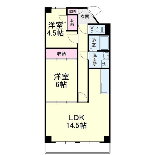 シティプレイス(2LDK/10階)の間取り写真