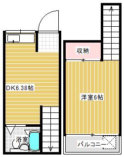 フラット白山第一(1DK/1階)の間取り写真