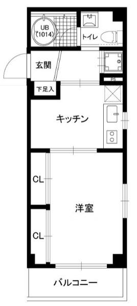 ノベル駒込(1DK/3階)の間取り写真