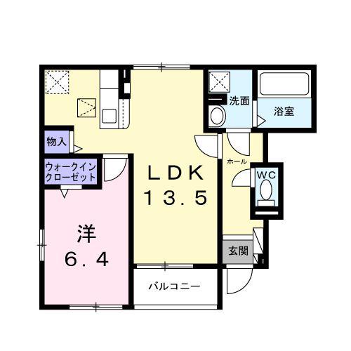 サンライトテラスK・S(1LDK/1階)の間取り写真