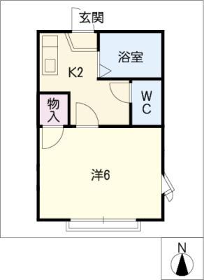 ハイツ翔A棟(1K/1階)の間取り写真