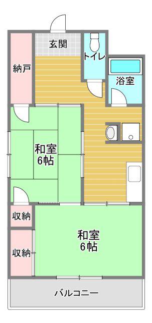 高橋ハイツ(2DK/2階)の間取り写真