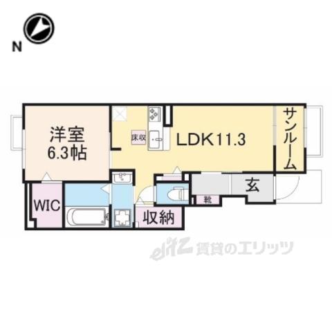 メゾン・シャトンⅡ(1LDK/1階)の間取り写真