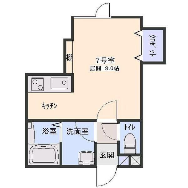 RT-III(1K/2階)の間取り写真