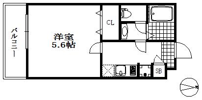 リブリ・新神戸(1K/1階)の間取り写真