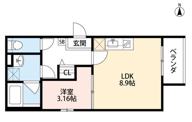 グナーデ・シュテルンI(1LDK/2階)の間取り写真