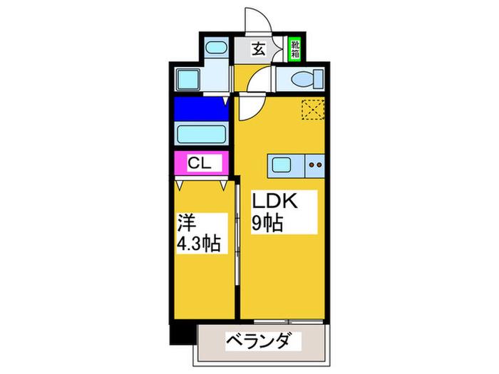 フォーゼ舟橋町(1LDK/10階)の間取り写真