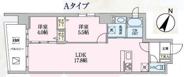 LUCE(2LDK/4階)の間取り写真