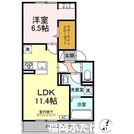 プレシボヌール弥永(1LDK/3階)の間取り写真