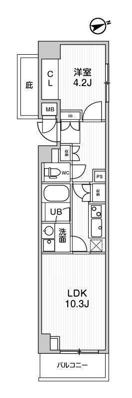 ALTERNA大塚(1LDK/6階)の間取り写真