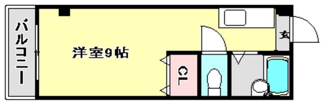 フレグランスみなみ3(ワンルーム/1階)の間取り写真