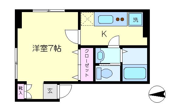 ココフォレスト(1K/2階)の間取り写真