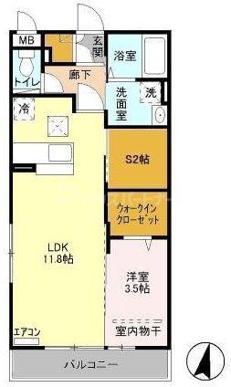 グレースコート(1LDK/3階)の間取り写真