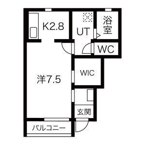 レガーメPRE(1K/1階)の間取り写真