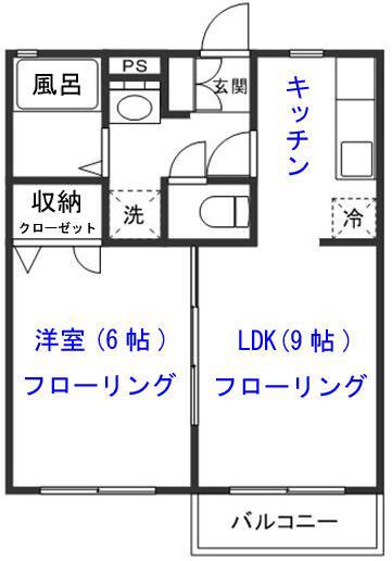 鈴木リースホーム100号棟(1LDK/2階)の間取り写真