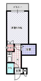 橋本マンション(1K/3階)の間取り写真