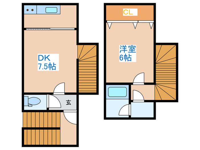 アルデ33(1DK/1階)の間取り写真