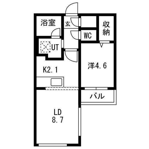 セントフィールドノース4(1LDK/5階)の間取り写真