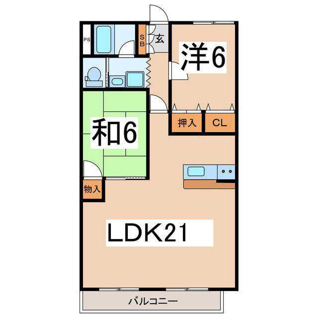 アートスペース(2LDK/2階)の間取り写真