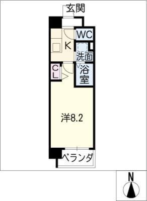フラワーズドリームII(1K/3階)の間取り写真
