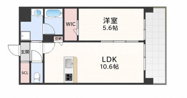 グリーンコート東少路(1LDK/3階)の間取り写真