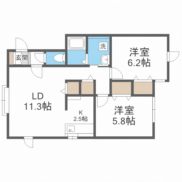 アイリス30(2LDK/2階)の間取り写真