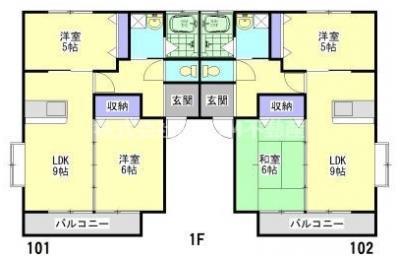 ハイム宝光II(2LDK/1階)の間取り写真