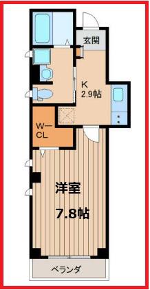 ラシーネ平井II(1K/2階)の間取り写真