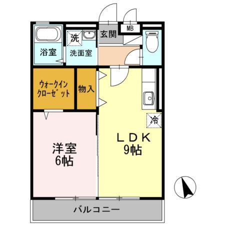 フラットサクセス(1LDK/2階)の間取り写真