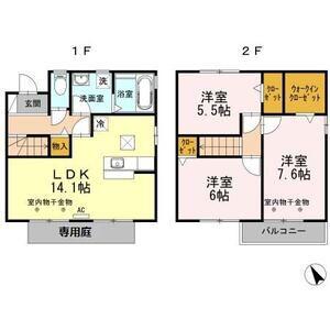 シークレフ(3LDK/1階)の間取り写真