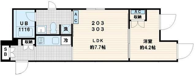 ムーヴァ代々木(1LDK/2階)の間取り写真