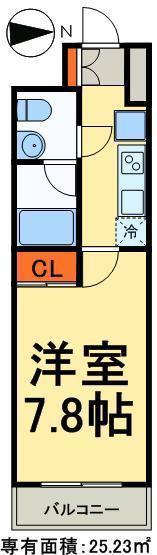 ライジングプレイス西新井(1K/5階)の間取り写真