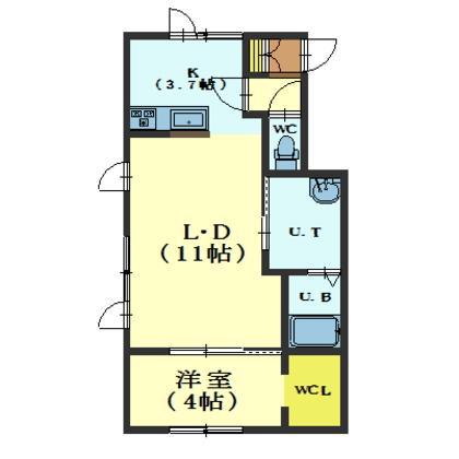 フェスタリアA(1LDK/2階)の間取り写真