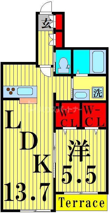 リリーコート(1LDK/1階)の間取り写真