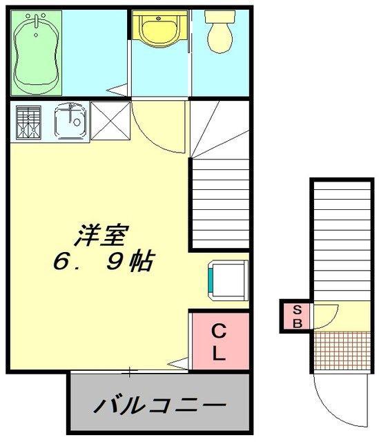 リヴァティ保谷(ワンルーム/2階)の間取り写真
