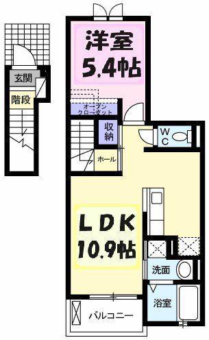 パークビレッジ春日部Ⅰ(1LDK/2階)の間取り写真