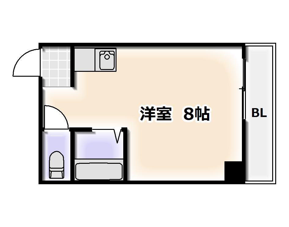 グランソシエ浪速(1K/2階)の間取り写真