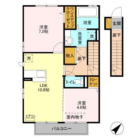 サンライズ池田(2LDK/2階)の間取り写真