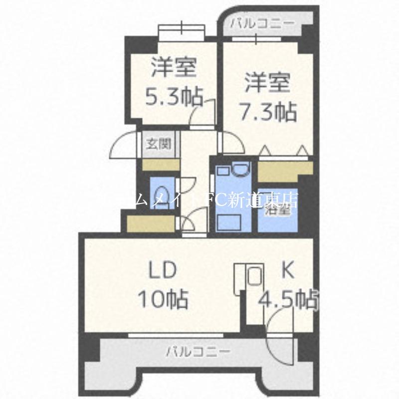 第3エクセルナガタ(2LDK/2階)の間取り写真